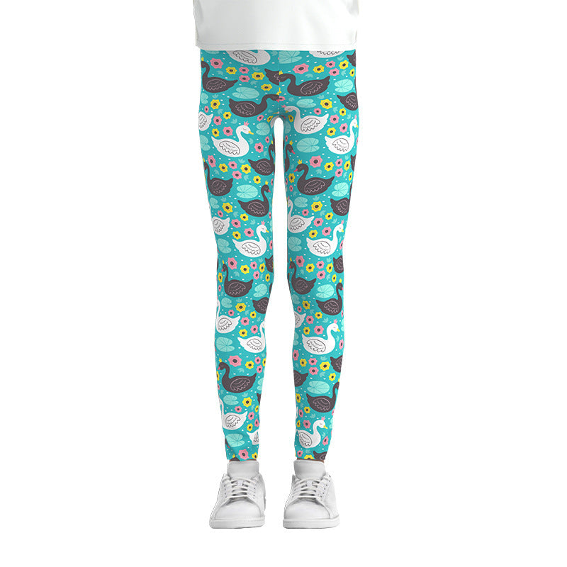 Stylish Digital Print Leggings for Girls - Comfortable Stretch Pants