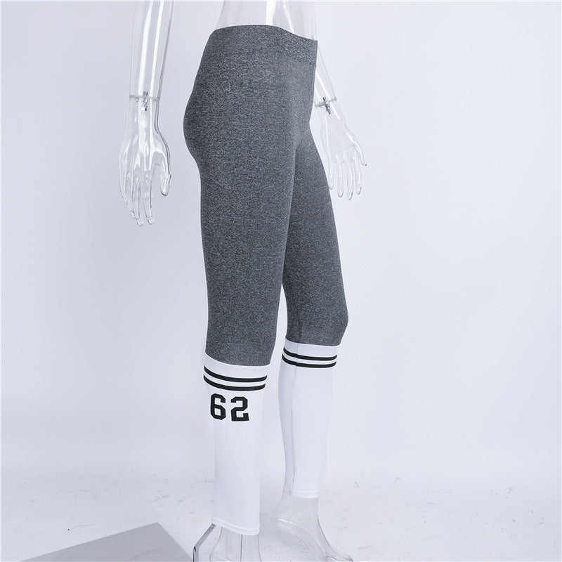 Chic Gray & White Stripe Leggings