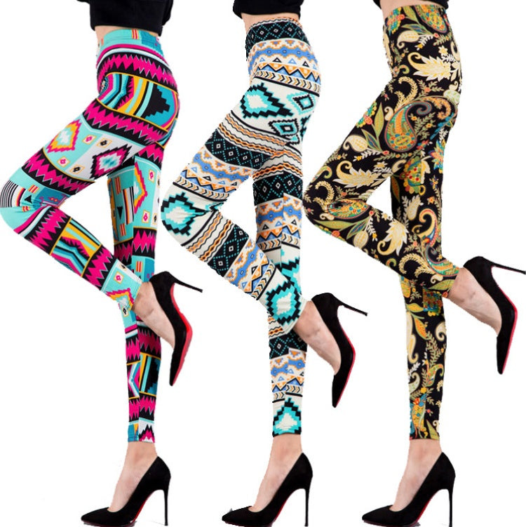 Trendy Women's Stretch Leggings with Vibrant Prints for All-Day Comfort