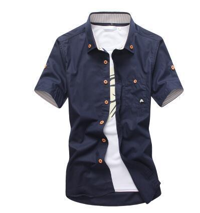 Modern Korean-Style Embroidered Men’s Dress Shirts