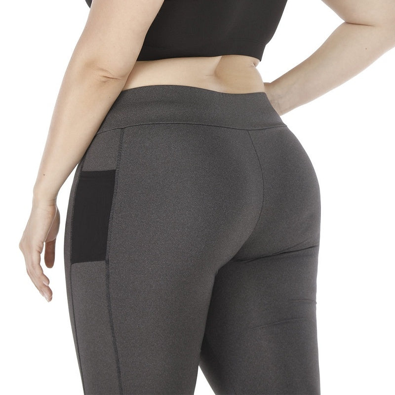 Chic Plus Size Sports Leggings with Trendy Cutouts