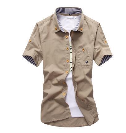 Modern Korean-Style Embroidered Men’s Dress Shirts