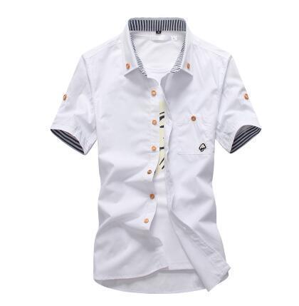 Modern Korean-Style Embroidered Men’s Dress Shirts