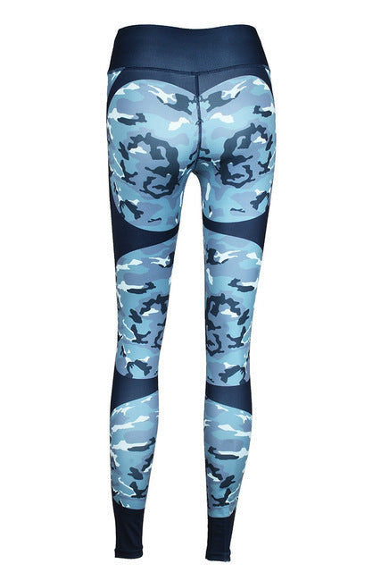 Trendy Patchwork Print Yoga Leggings