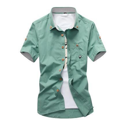 Modern Korean-Style Embroidered Men’s Dress Shirts