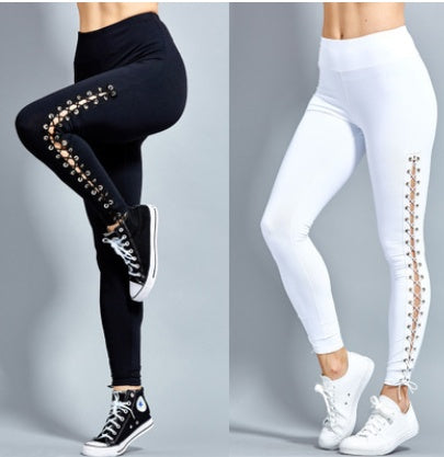 Edgy Plus Size Ripped Stretch Leggings