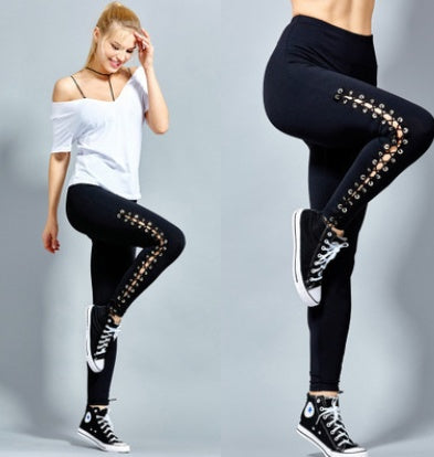 Edgy Plus Size Ripped Stretch Leggings