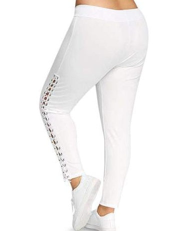 Edgy Plus Size Ripped Stretch Leggings