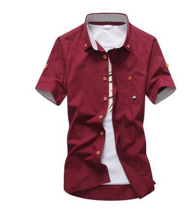 Modern Korean-Style Embroidered Men’s Dress Shirts