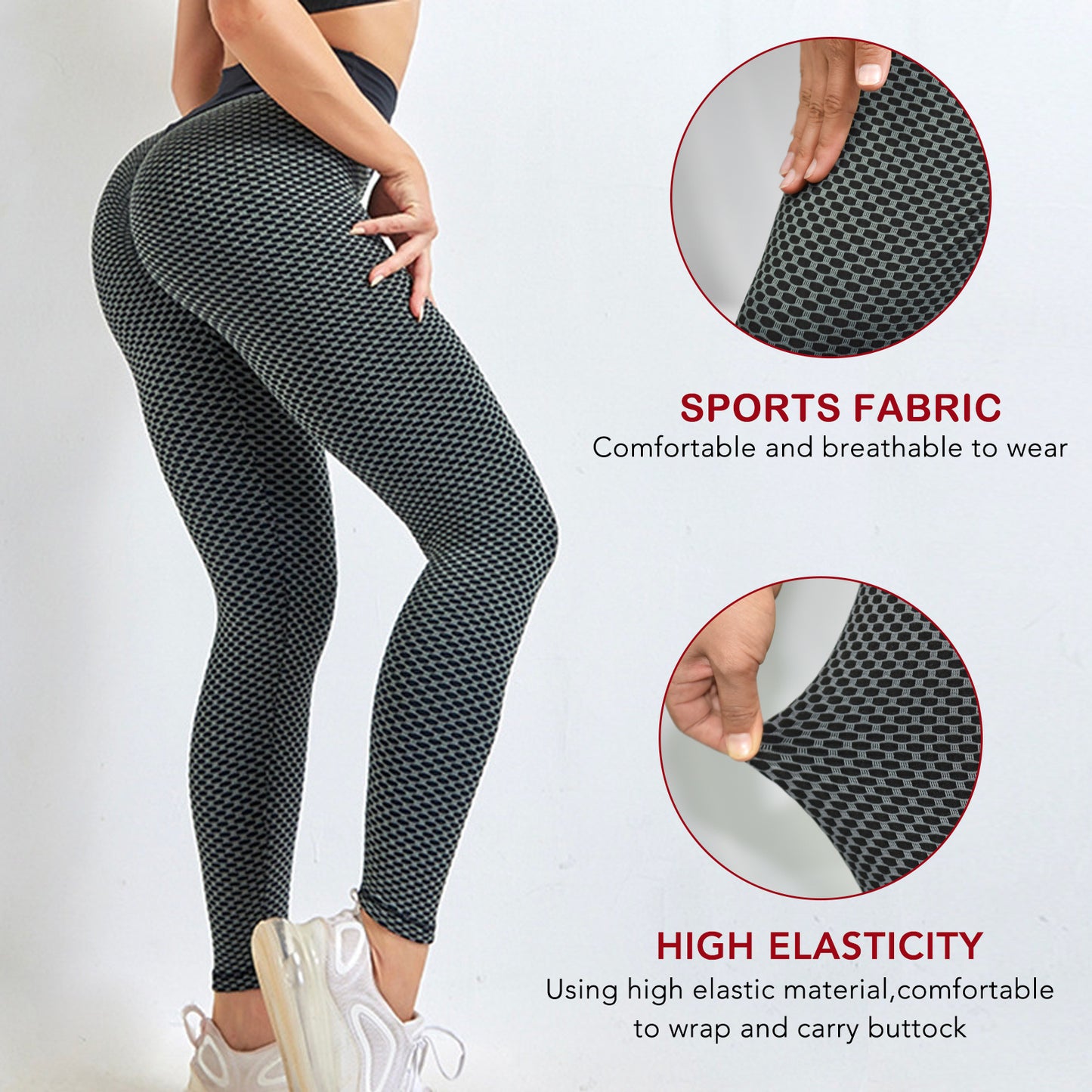 Plus Size Women's High Waist Yoga Leggings with Butt Lifting Effect - Flattering Tights for Every Workout