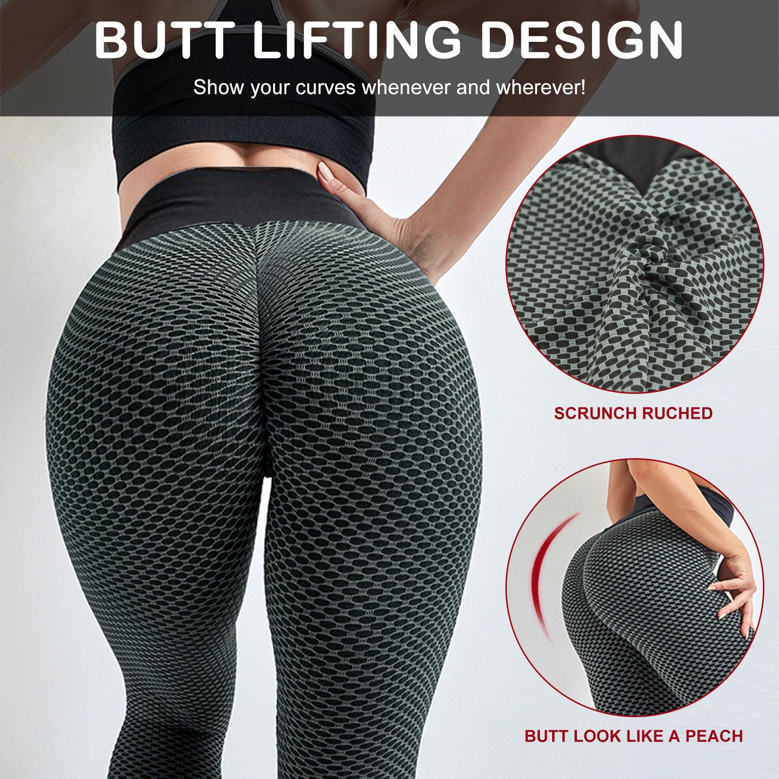 Plus Size Women's High Waist Yoga Leggings with Butt Lifting Effect - Flattering Tights for Every Workout