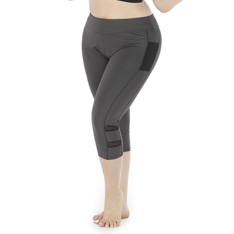 Chic Plus Size Sports Leggings with Trendy Cutouts