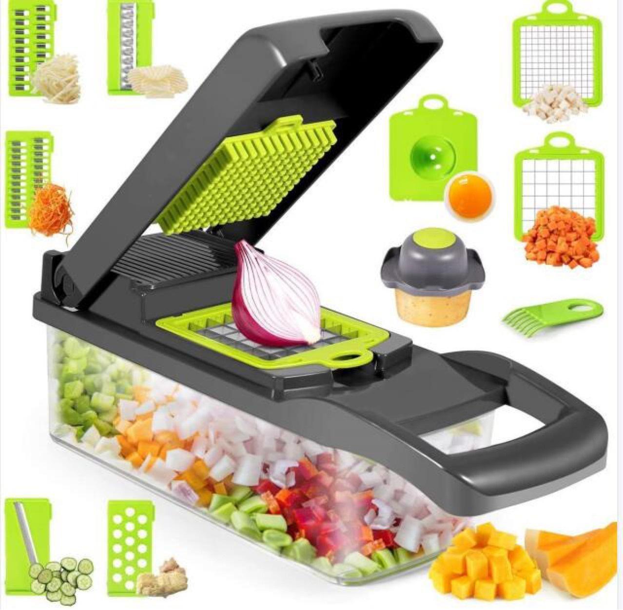 Multi-Function 12 In 1 Manual Vegetable Chopper - Effortless Food Preparation Tool