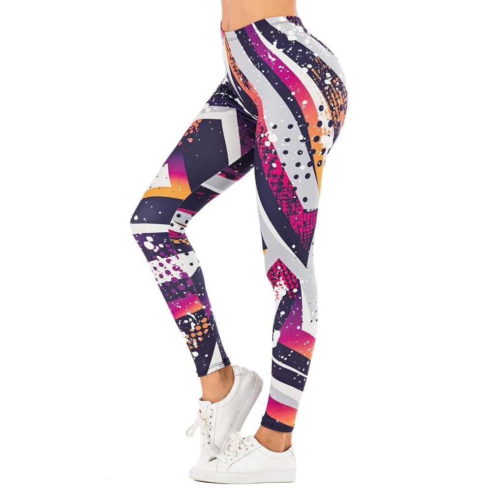 Stylish Printed Leggings for Outdoor Fitness and Yoga