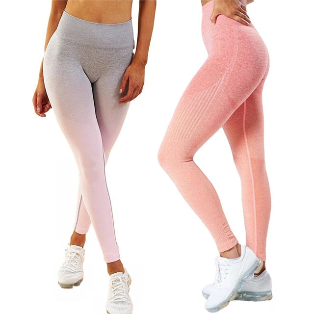 Kaya Ombre Seamless Leggings - Sunset Blaze