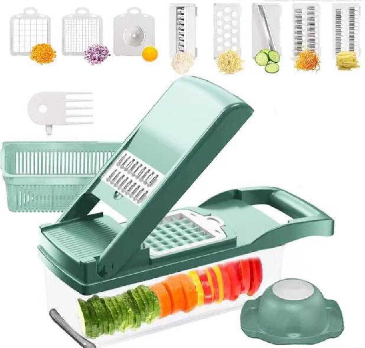 Multi-Function 12 In 1 Manual Vegetable Chopper - Effortless Food Preparation Tool