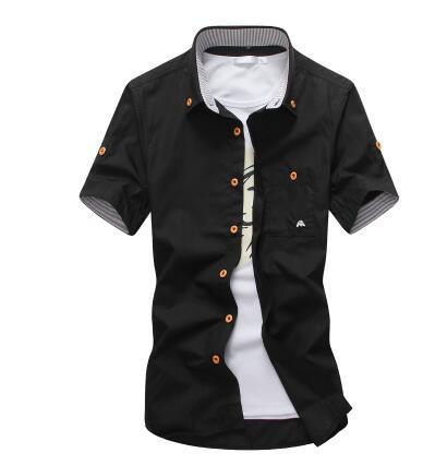 Modern Korean-Style Embroidered Men’s Dress Shirts