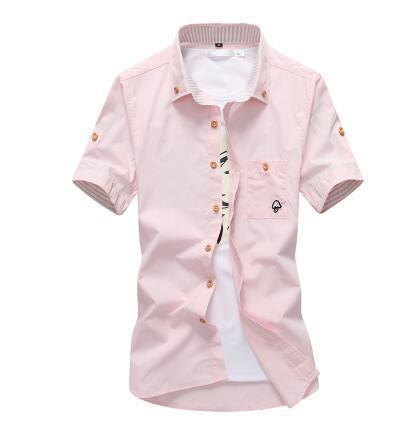 Modern Korean-Style Embroidered Men’s Dress Shirts