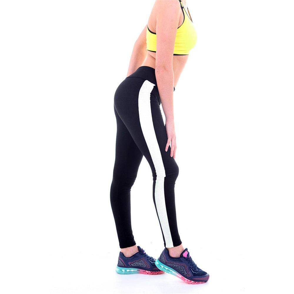 Sleek White Trim Active Leggings