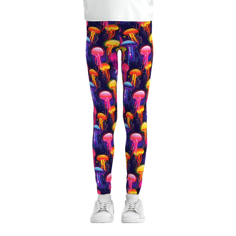 Stylish Digital Print Leggings for Girls - Comfortable Stretch Pants