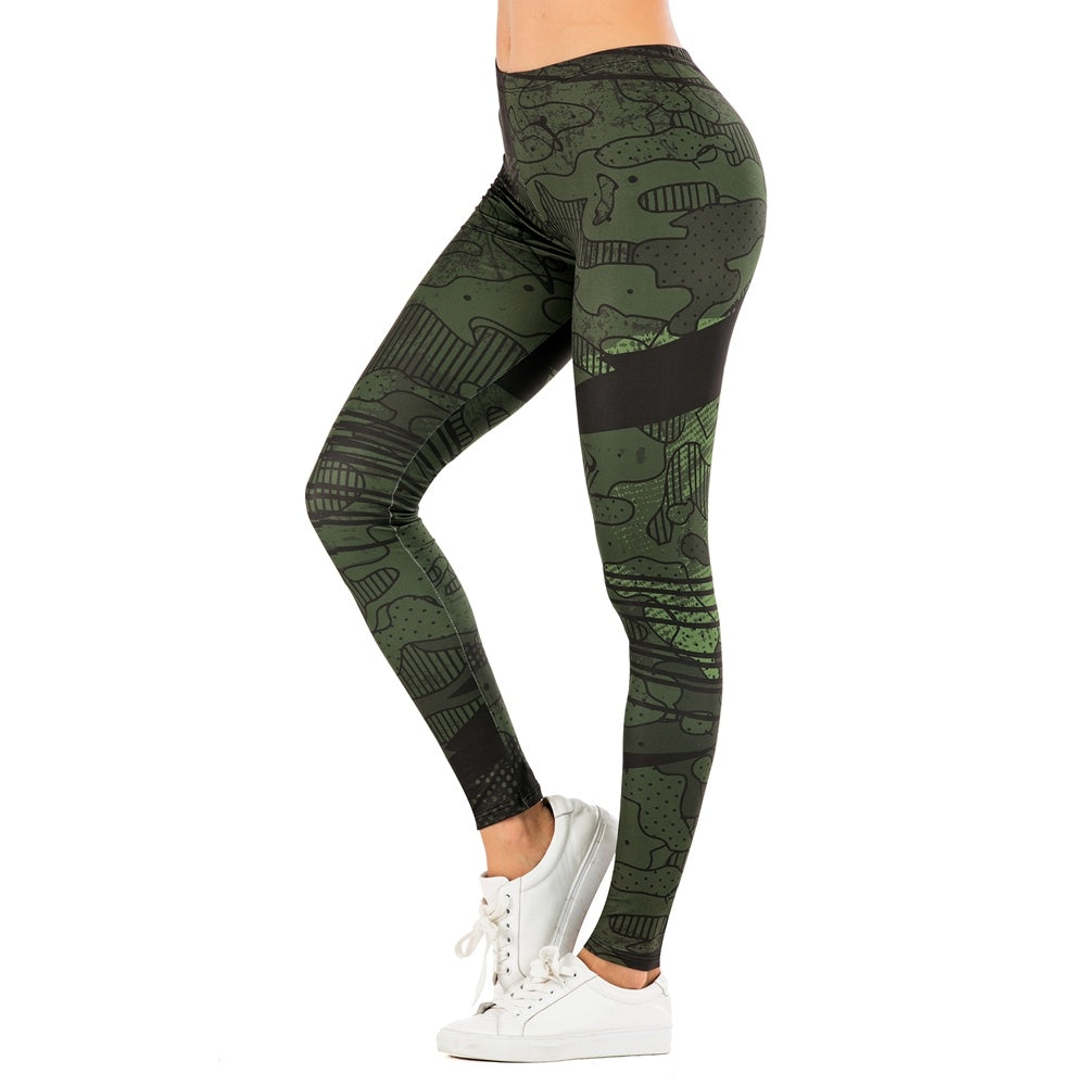 Stylish Printed Leggings for Outdoor Fitness and Yoga