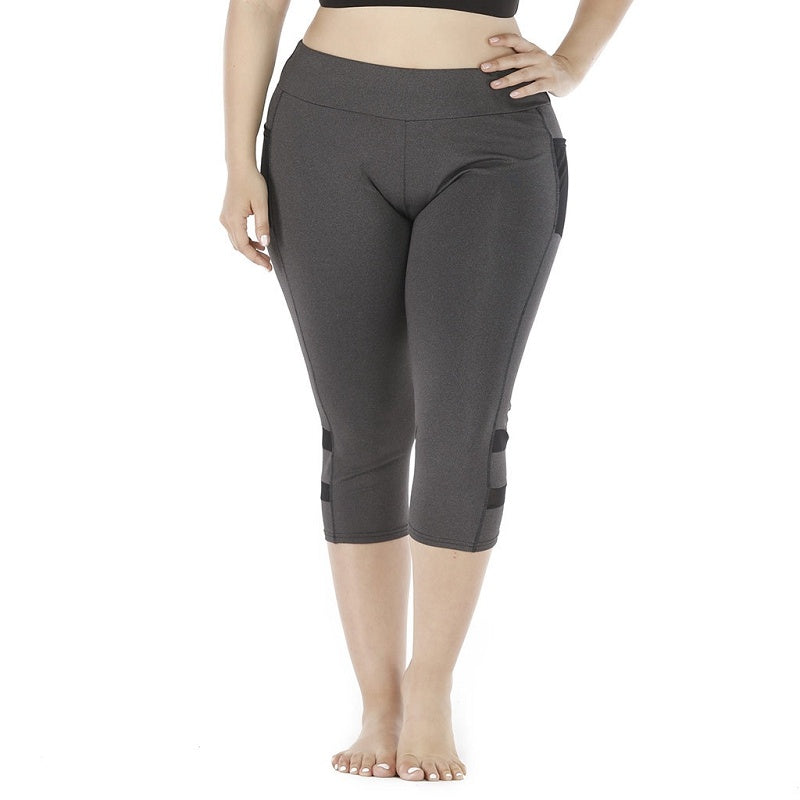 Chic Plus Size Sports Leggings with Trendy Cutouts