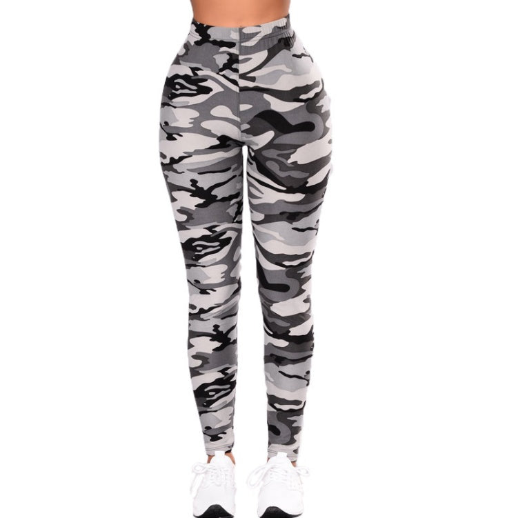 Chic Urban Camo Grey Leggings for Everyday Comfort