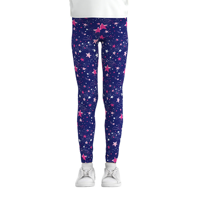 Stylish Digital Print Leggings for Girls - Comfortable Stretch Pants