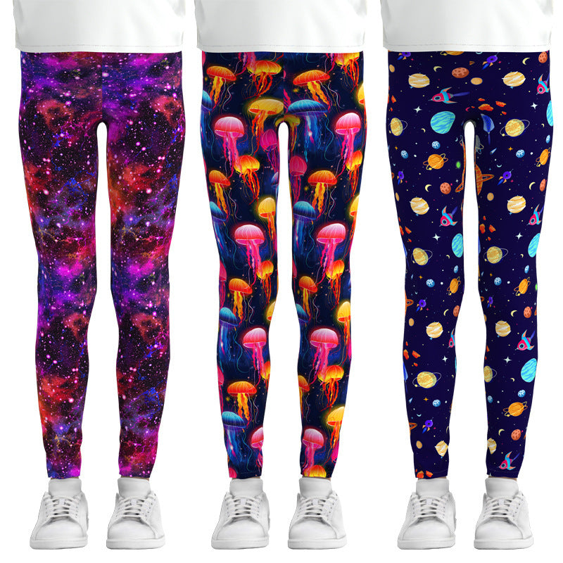 Stylish Digital Print Leggings for Girls - Comfortable Stretch Pants