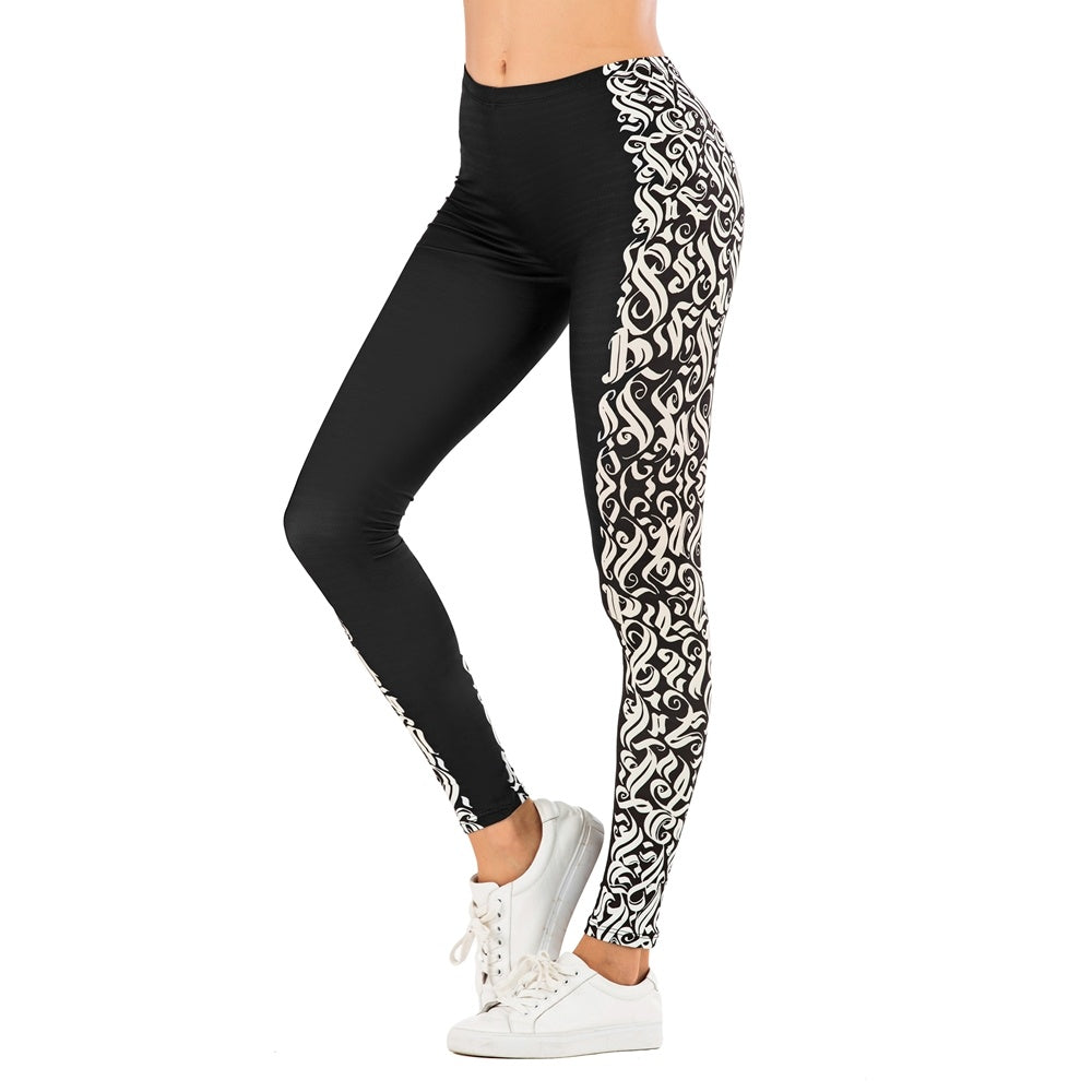 Stylish Printed Leggings for Outdoor Fitness and Yoga