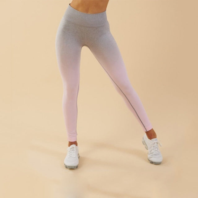 Kaya Ombre Seamless Leggings - Sunset Blaze