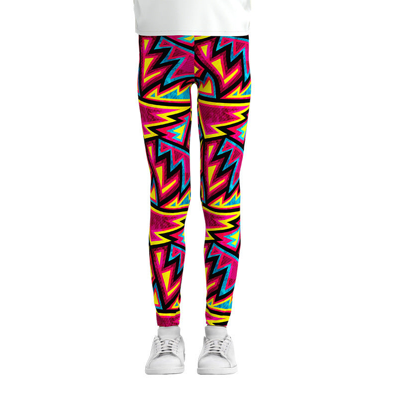 Stylish Digital Print Leggings for Girls - Comfortable Stretch Pants