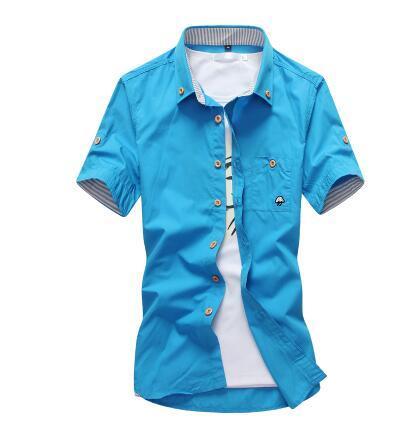 Modern Korean-Style Embroidered Men’s Dress Shirts