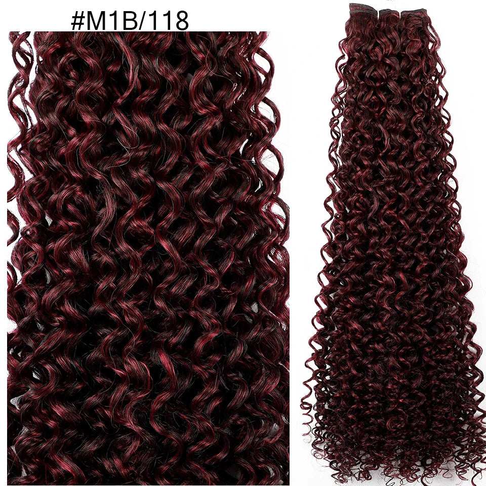 26" Heat-Resistant Brown Jerry Curly Synthetic Hair Extensions - Soft, Natural, and Easy to Style Weave Bundle