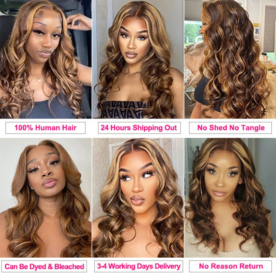 P4/27 Ombre Blonde Body Wave Brazilian Human Hair Bundles for Effortless Elegance