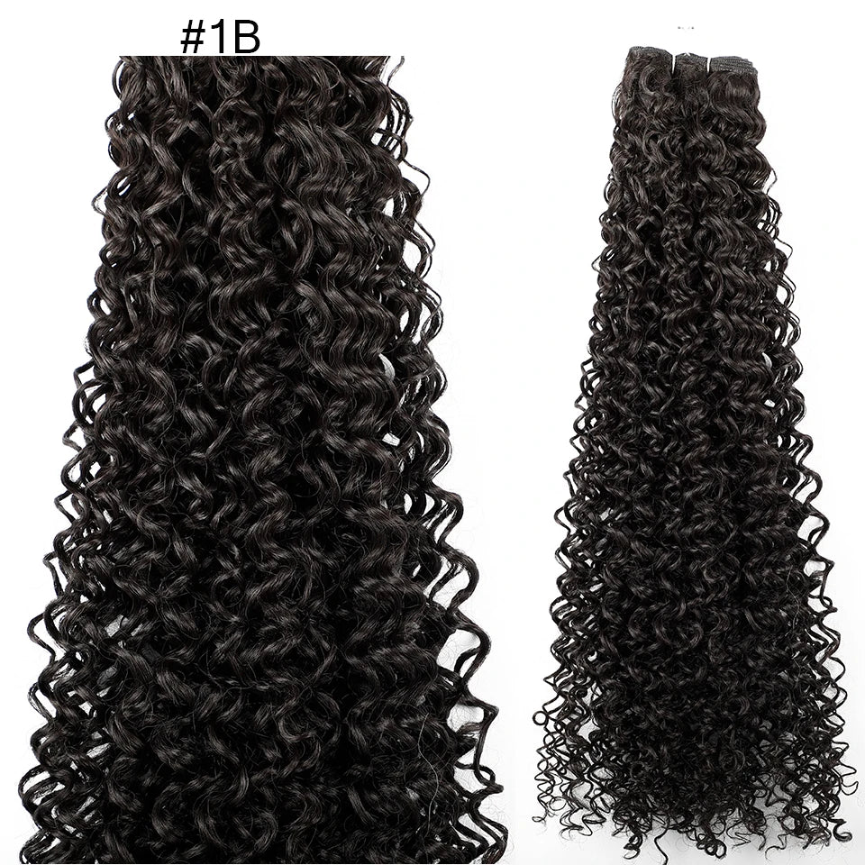 26" Heat-Resistant Brown Jerry Curly Synthetic Hair Extensions - Soft, Natural, and Easy to Style Weave Bundle