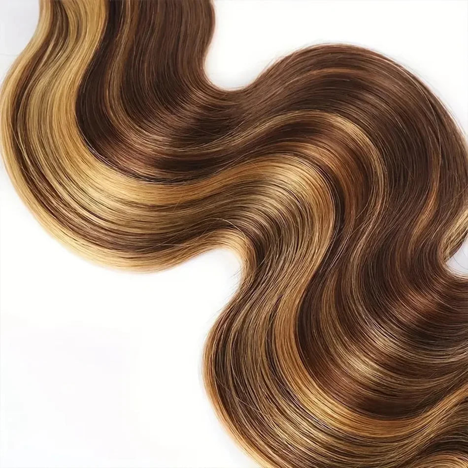 P4/27 Ombre Blonde Body Wave Brazilian Human Hair Bundles for Effortless Elegance