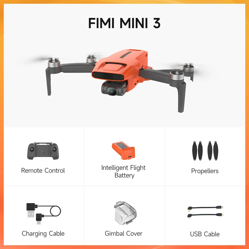 FIMI Mini 3 Pro 4K Drone with 3-Axis Gimbal - Lightweight 249g Aerial Photography Helicopter