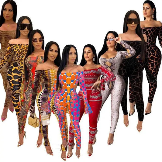 Alligator Skin Chic Slim Fit Active Jumpsuit & Yoga Pants for Women - 8 Color Choices, Sizes S-XXL, Trendy 2020 Design