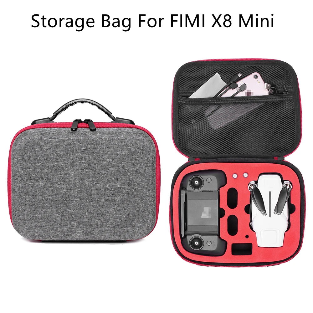 Nylon Shockproof Carrying Case for FIMI X8 Mini/Mini V2 Drone and Remote Controller with Accessory Storage