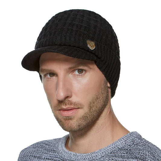 Winter Knitted Beanie Hat for Men and Women - Skullies Stylish Warm Fur Bonnet