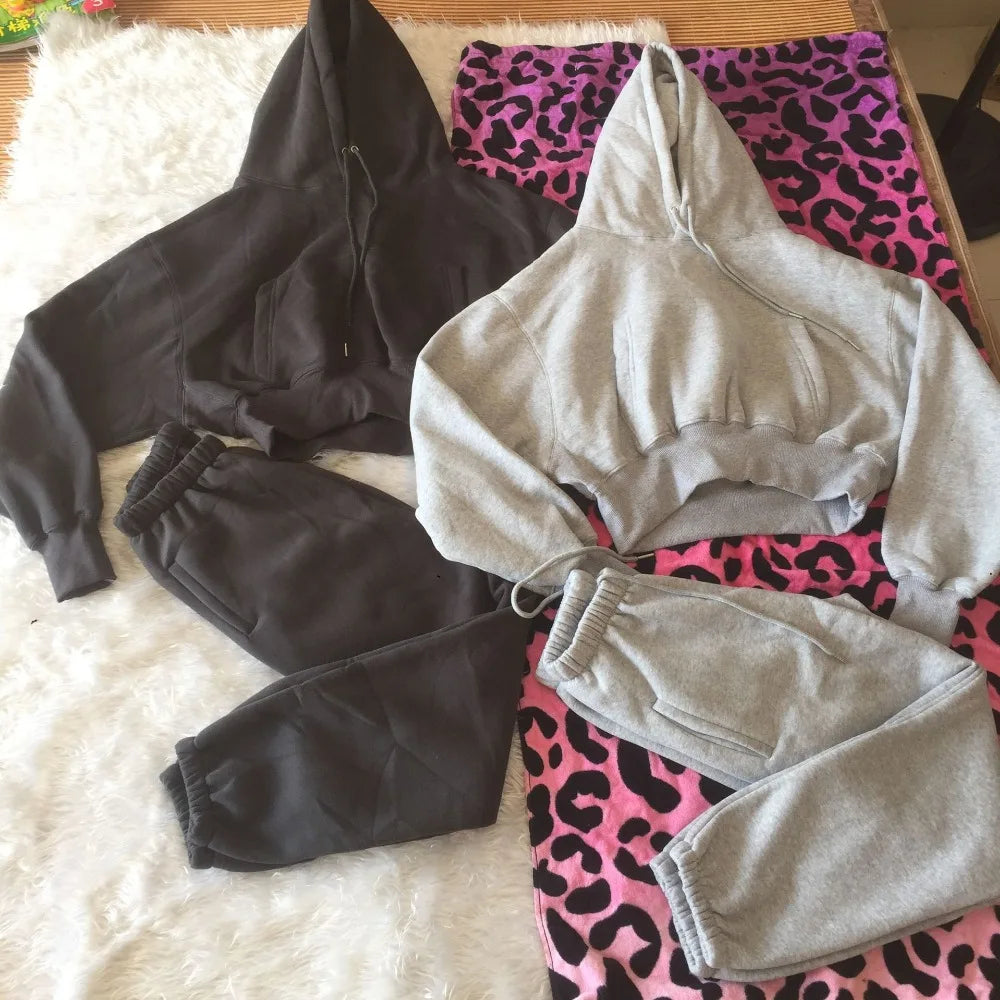 Cozy Fleece Hoodie and Jogger Pant Set for Women - Stylish 2 Piece Tracksuit for Fall & Winter SIZE XXL