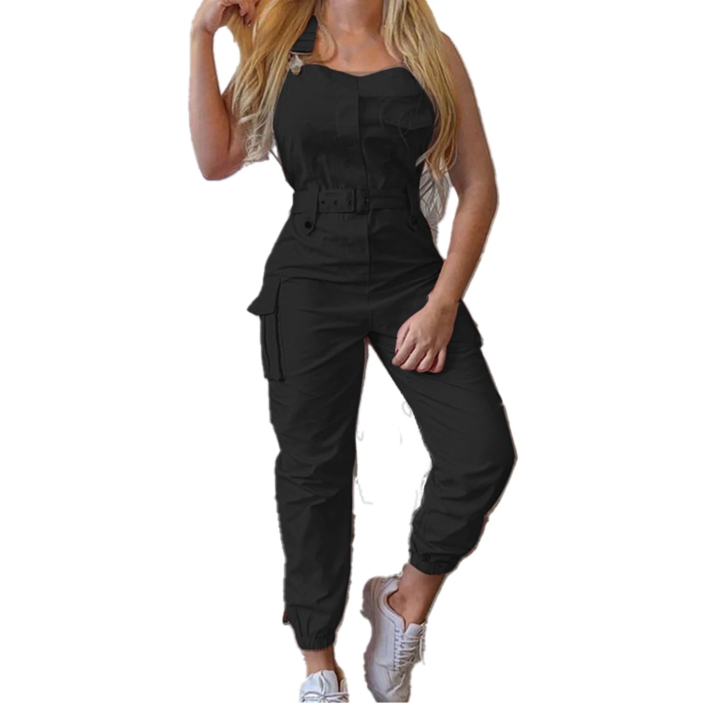 Chic Sleeveless Ankle-Tied Jumpsuit with Pockets for Women