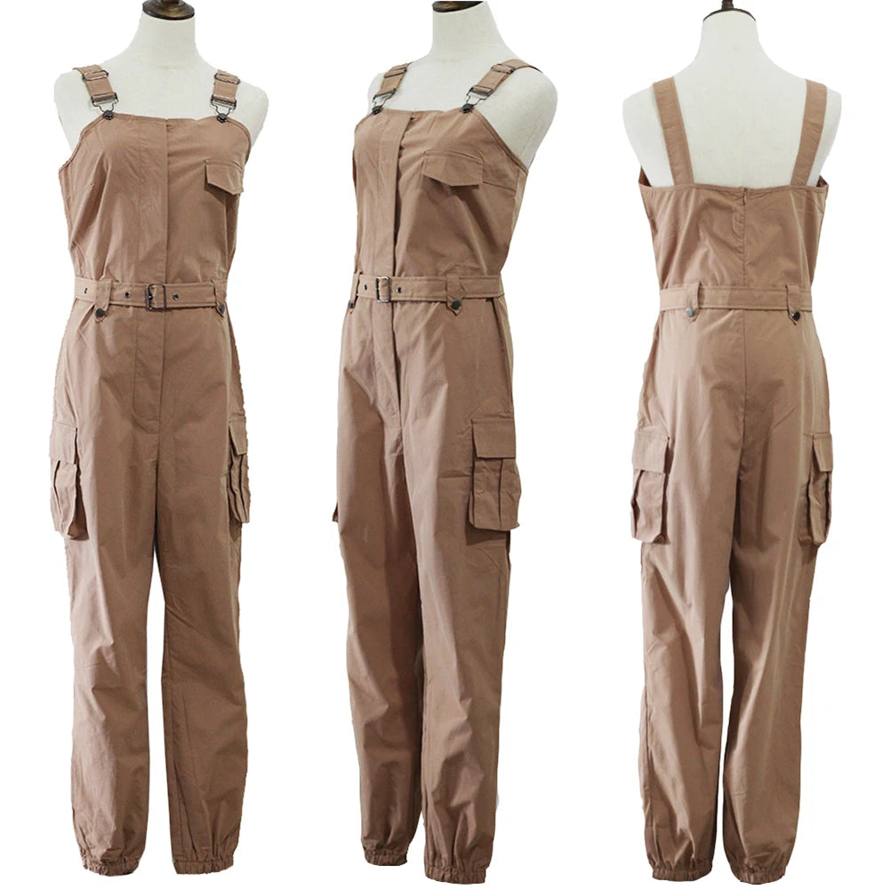 Chic Sleeveless Ankle-Tied Jumpsuit with Pockets for Women