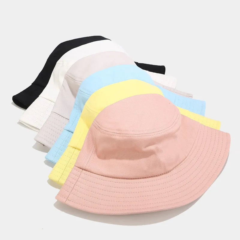 Unisex 100% Cotton Foldable Bucket Hat for Spring and Summer - Outdoor Sun Protection Cap for Fishing and Casual Wear