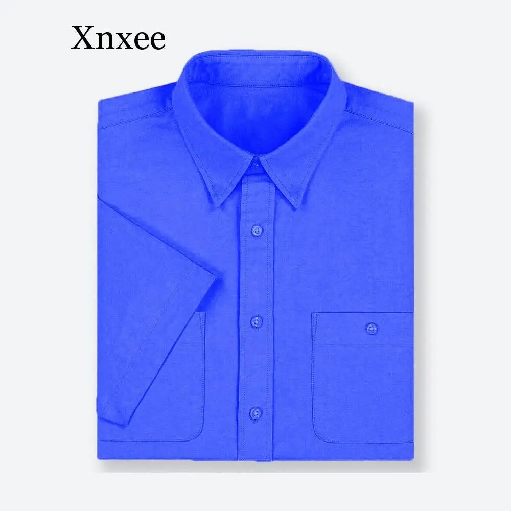 Xnxee Big & Tall Men's Summer Casual Cotton Shirts – Short Sleeve Relaxed Fit Woven Tops