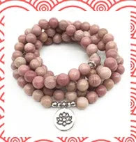 Serene Balance 108 White Jade Mala Bracelet with Pearl Charm and Pink Aventurine for Yoga and Meditation