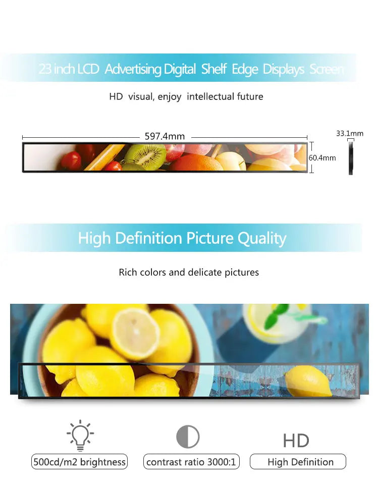 38'' 43 49 65 inch ultra Wide stretched Bar digital media LCD Display / monitor intalled android OS or windows