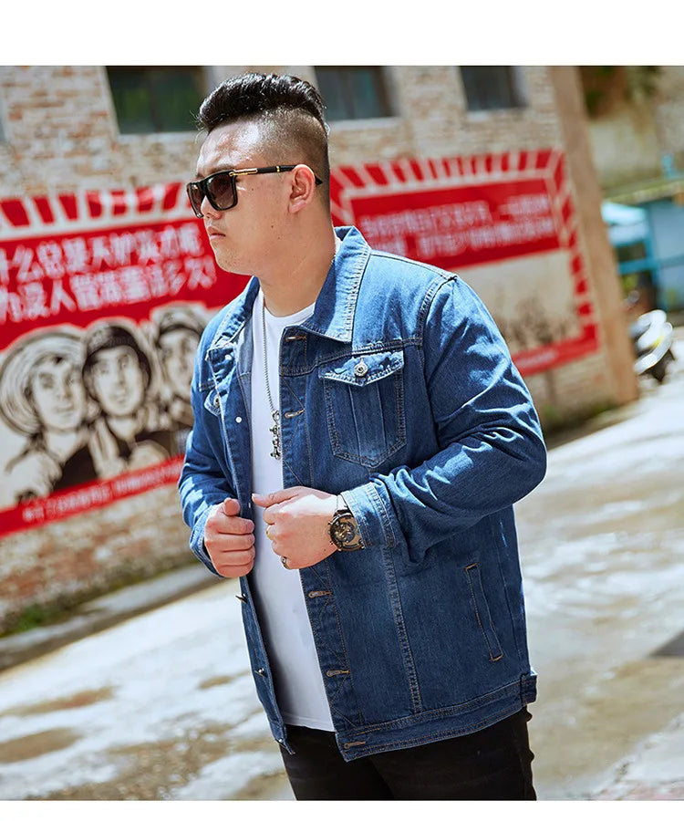 2024 Denim Jacket Men Oversized 6xl 7XL Fashion Design Spring Large Size Clothing Casual Coat Male Jean Jacket Men Denim Jackets