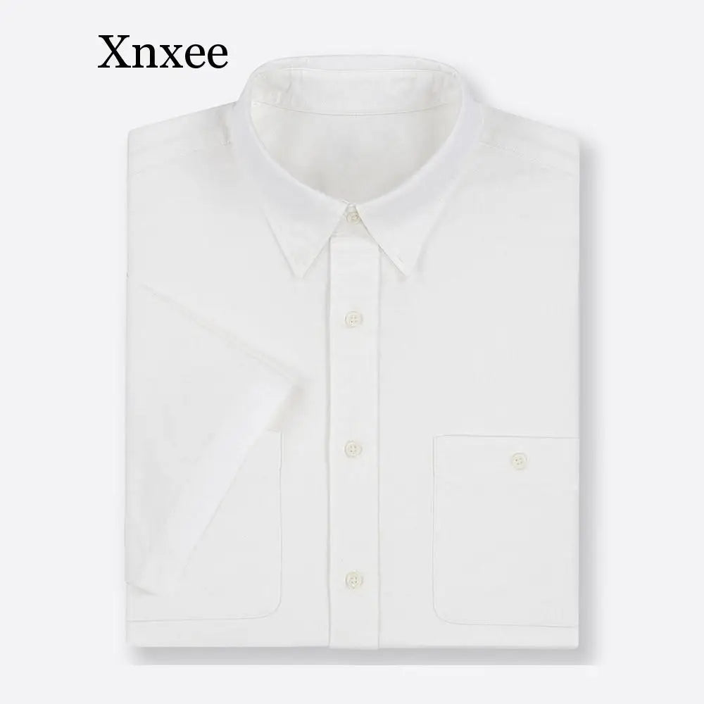 Xnxee Big & Tall Men's Summer Casual Cotton Shirts – Short Sleeve Relaxed Fit Woven Tops